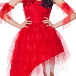 Spirit Halloween Adult Harley Quinn Red Dress - The Suicide Squad -HALLOWEEN COSTUMES Sales Store 01549518 c