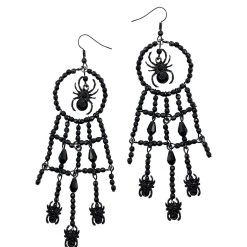 Spirit Halloween Witch Spider Web Hoop Earrings