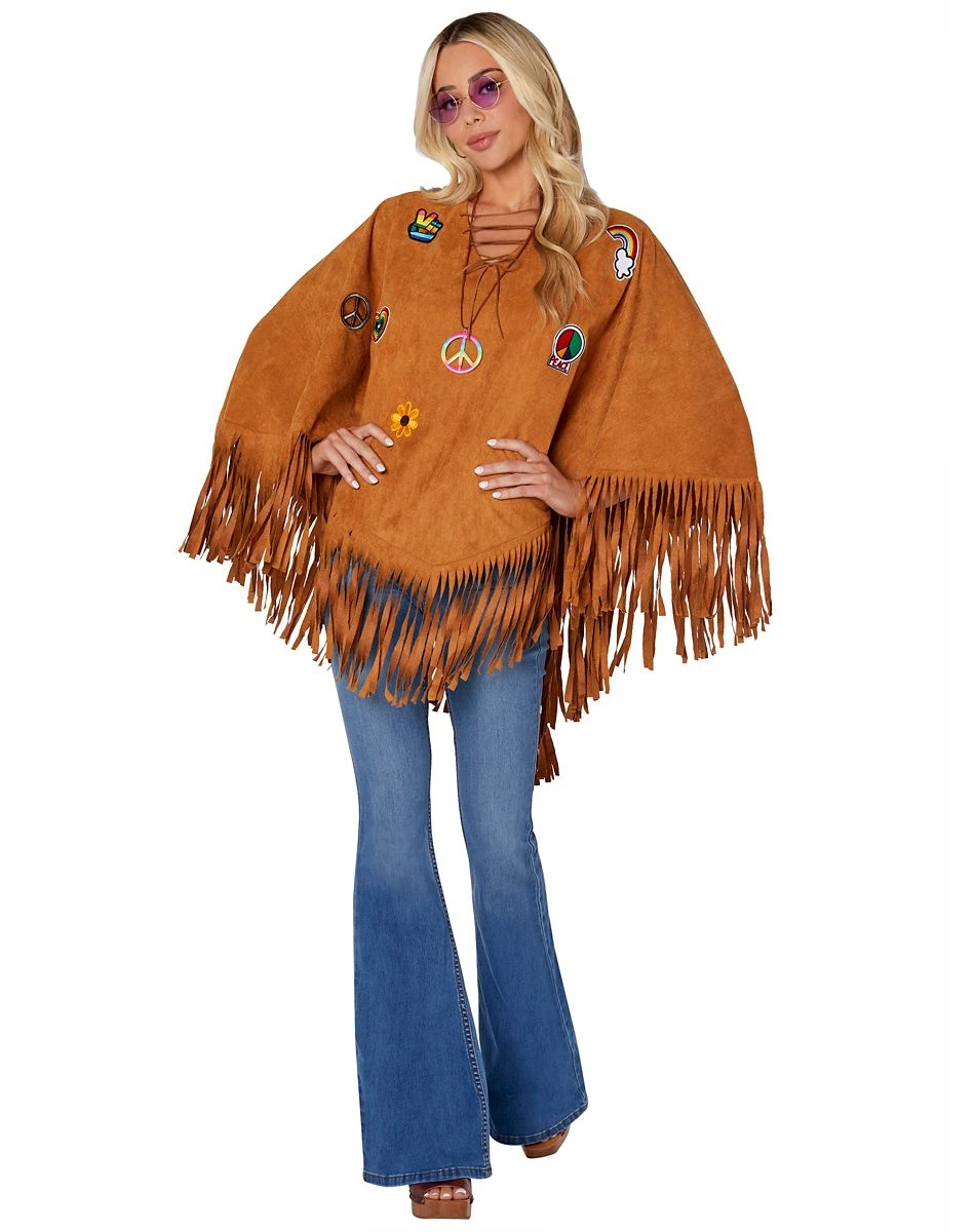 Spirit Halloween Adult Free Spirit Poncho Hippie Costume 3 Spirit Halloween Adult Free Spirit Poncho Hippie Costume