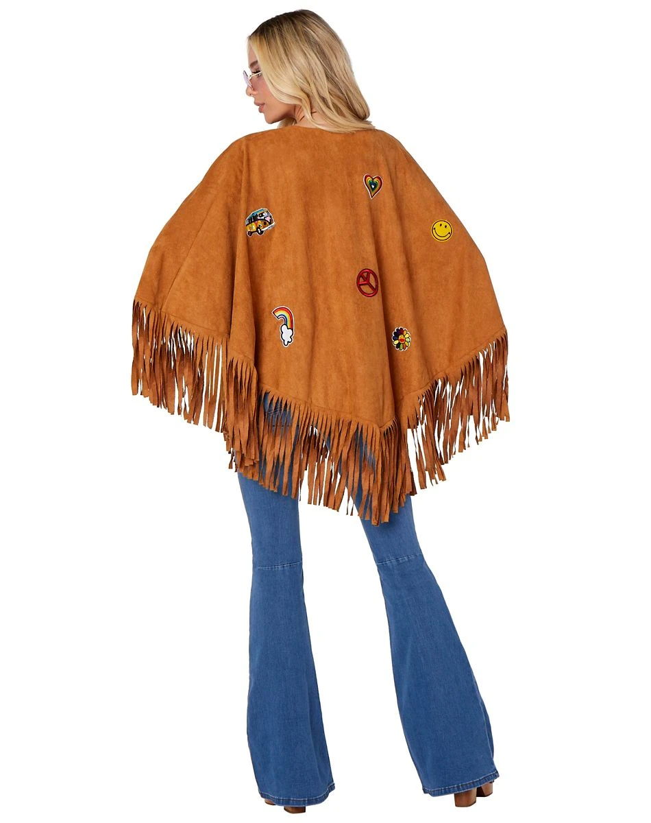 Spirit Halloween Adult Free Spirit Poncho Hippie Costume 4 Spirit Halloween Adult Free Spirit Poncho Hippie Costume - Image 2