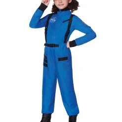 Spirit Halloween Kids Blue Astronaut Jumpsuit - NASA -HALLOWEEN COSTUMES Sales Store 01551589 d
