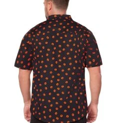 Spirit Halloween Pumpkin Print Button Down Plus Size Shirt -HALLOWEEN COSTUMES Sales Store 01557941 b