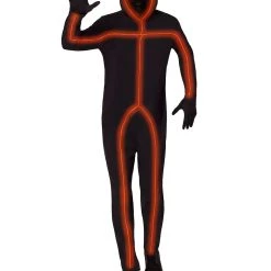 Spirit Halloween Adult Light-Up EL Wire Orange Stick Figure Costume