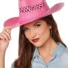 Spirit Halloween Pink Straw Cowboy Hat -HALLOWEEN COSTUMES Sales Store 01573021 a