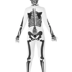 Spirit Halloween Black and White Skeleton Skin Suit Costume -HALLOWEEN COSTUMES Sales Store 01580539 c