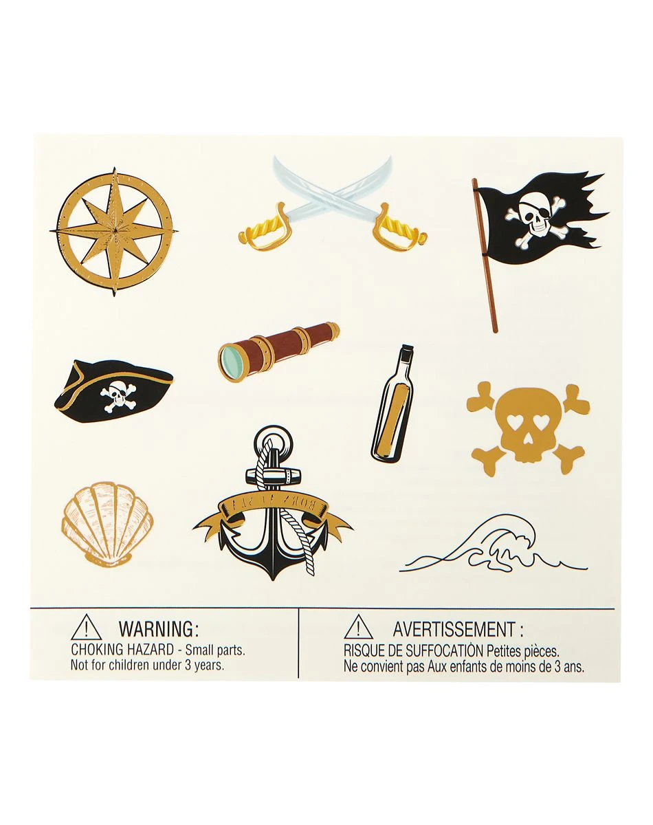 Spirit Halloween Pirate Temporary Tattoos 4 Spirit Halloween Pirate Temporary Tattoos - Image 2