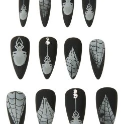 Spirit Halloween Black Widow Witch Press On Nails -HALLOWEEN COSTUMES Sales Store 01582337 b