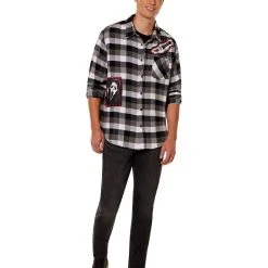 Spirit Halloween Adult Ghost Face Flannel Shirt -HALLOWEEN COSTUMES Sales Store 01587112 c
