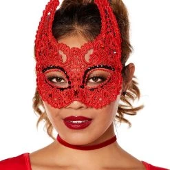 Spirit Halloween Devil Lace Eye Mask