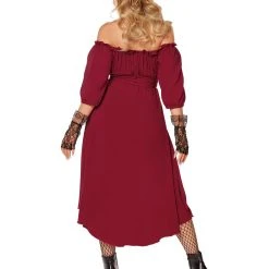 Spirit Halloween Adult Burgundy Peasant Dress -HALLOWEEN COSTUMES Sales Store 01589266 b