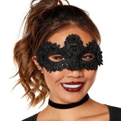 Spirit Halloween Fallen Angel Lace Eye Half Mask