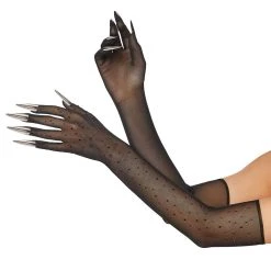 Spirit Halloween Rhinestone Claw Fallen Angel Gloves