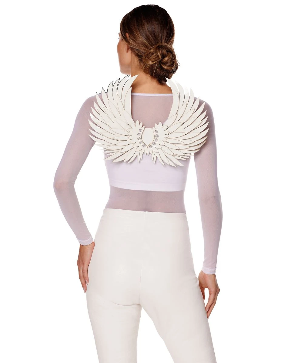Spirit Halloween White Faux Leather Angel Wings 3 Spirit Halloween White Faux Leather Angel Wings