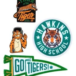 Spirit Halloween Go Tigers Pin and Patch Set - Stranger Things