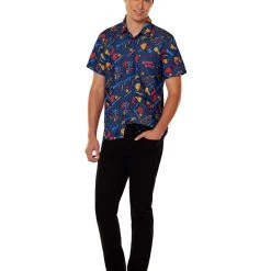 Spirit Halloween Chucky Button Down Shirt -HALLOWEEN COSTUMES Sales Store 01600451 c