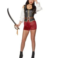 Spirit Halloween Adult Pirate Romper Costume