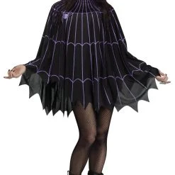 Spirit Halloween Spider Web Black and Purple Poncho