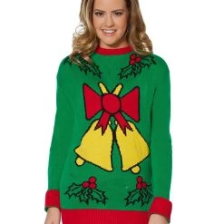 Spirit Halloween Adult Singing Light Up Bell Ugly Christmas Sweater -HALLOWEEN COSTUMES Sales Store 07440654 b