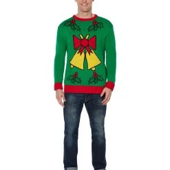 Spirit Halloween Adult Singing Light Up Bell Ugly Christmas Sweater -HALLOWEEN COSTUMES Sales Store 07440654 e