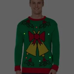Spirit Halloween Adult Singing Light Up Bell Ugly Christmas Sweater -HALLOWEEN COSTUMES Sales Store 07440654 f