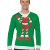 Spirit Halloween Adult Elf Ugly Christmas Sweater