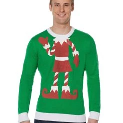 Spirit Halloween Adult Elf Ugly Christmas Sweater
