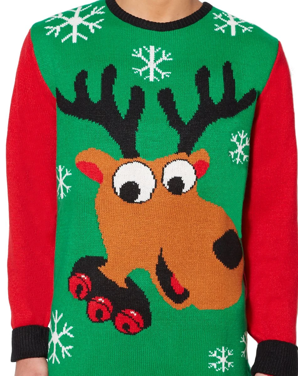 Spirit Halloween Adult Green Reindeer Ugly Christmas Sweater 5 Spirit Halloween Adult Green Reindeer Ugly Christmas Sweater - Image 3