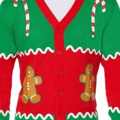 Spirit Halloween Adult Gingerbread Ugly Christmas Sweater Cardigan -HALLOWEEN COSTUMES Sales Store 07440803 d