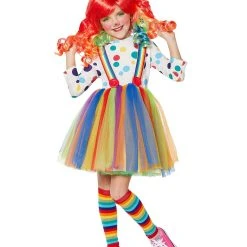 Spirit Halloween Kids Rainbow Clown Costume