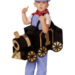 Spirit Halloween Toddler Ride-Along Train and Conductor Costume
