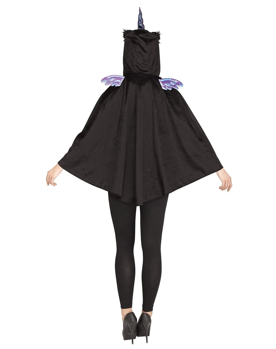 Spirit Halloween Adult Dark Unicorn Poncho 4 Spirit Halloween Adult Dark Unicorn Poncho - Image 2