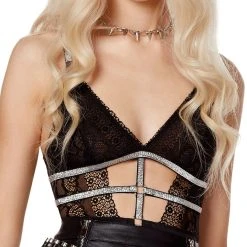 Spirit Halloween Elastic Waist Lace Bodysuit -HALLOWEEN COSTUMES Sales Store 07602949 b